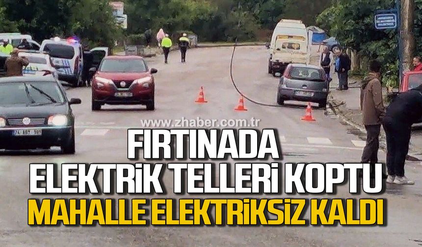 Fırtınada kopan elektrik telleri ekipleri seferber etti