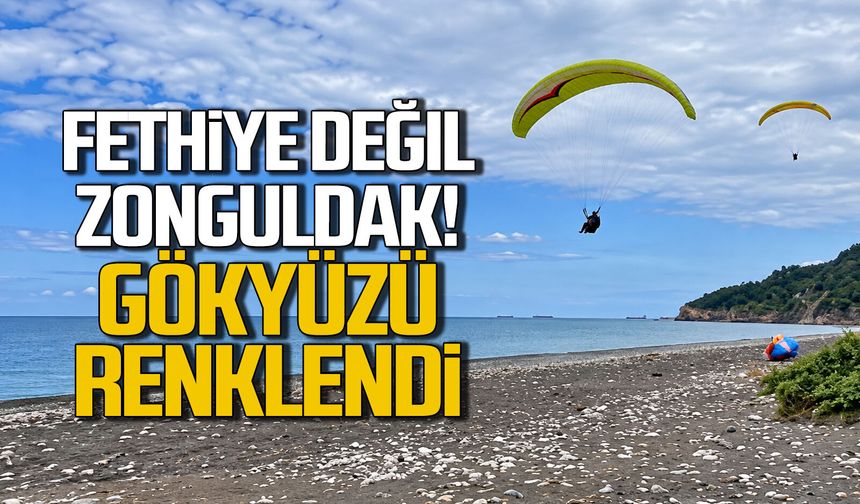 Fethiye değil Zonguldak! Kilimli’de gökyüzü renklendi