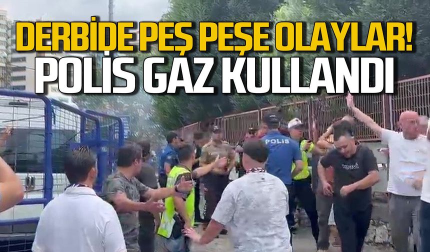 Zonguldakspor ve Karabük İdmanyurdu maçında olaylar büyüdü. Polis gaz kullandı