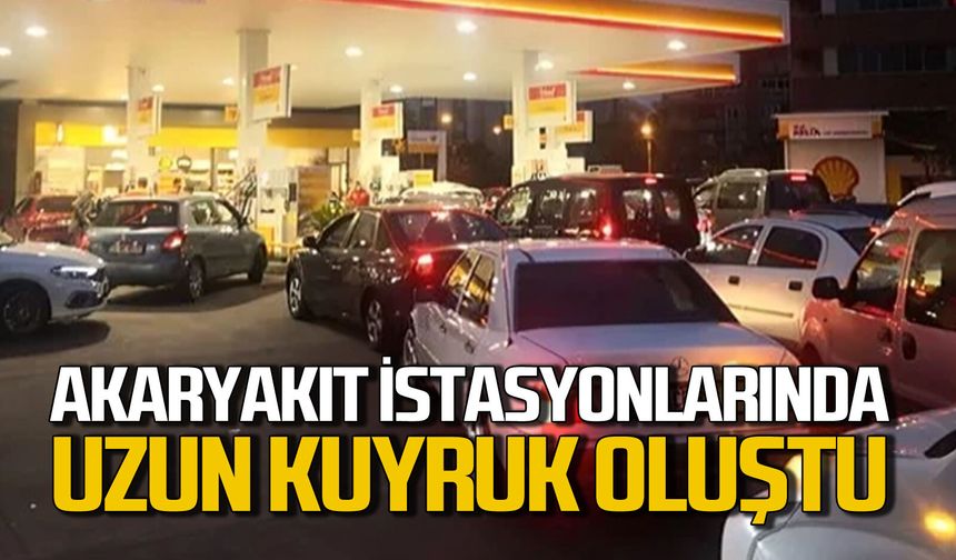 Zonguldak’ta akaryakıt zammı öncesi istasyonlarda kuyruk oluştu