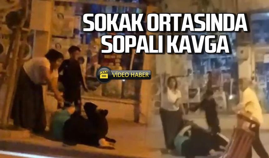 Sokak ortasında sopalı kavga... Yaralı var