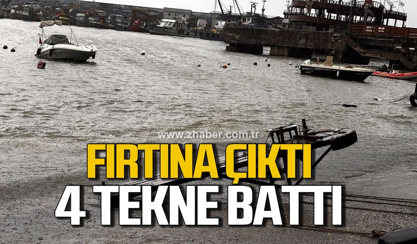 Fırtına balıkçı barınağını vurdu: 4 tekne battı