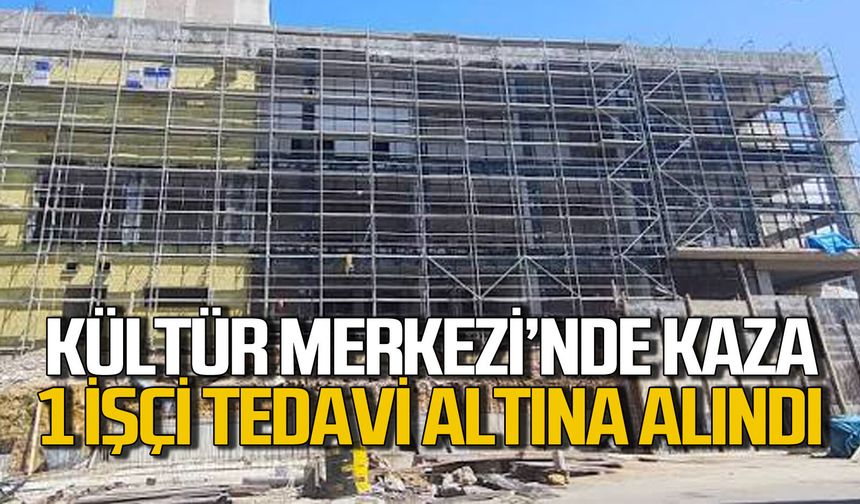 Kültür Merkezi inşaatında iş kazası: İşçi tedavi altına alındı