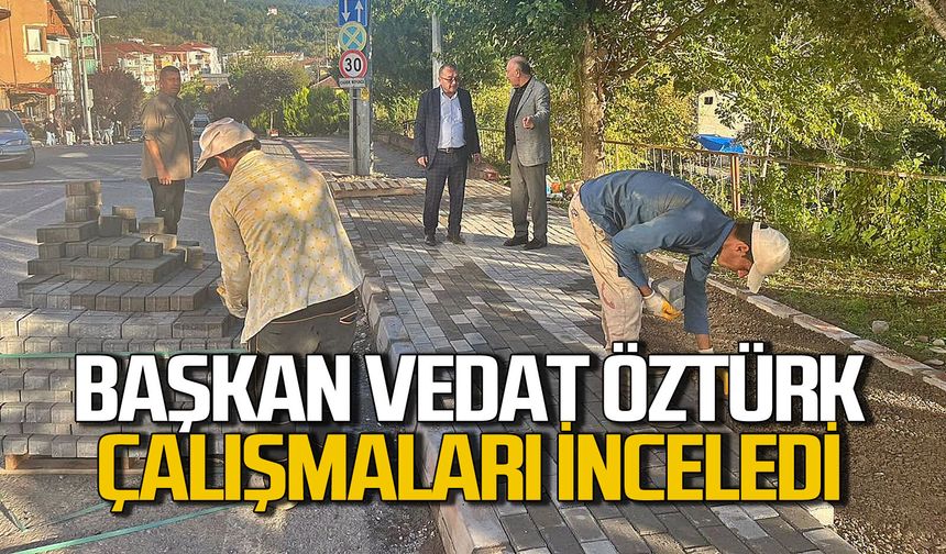 Başkan Vedat Öztürk çalışmaları denetledi: Caddeler daha modern hale geliyor