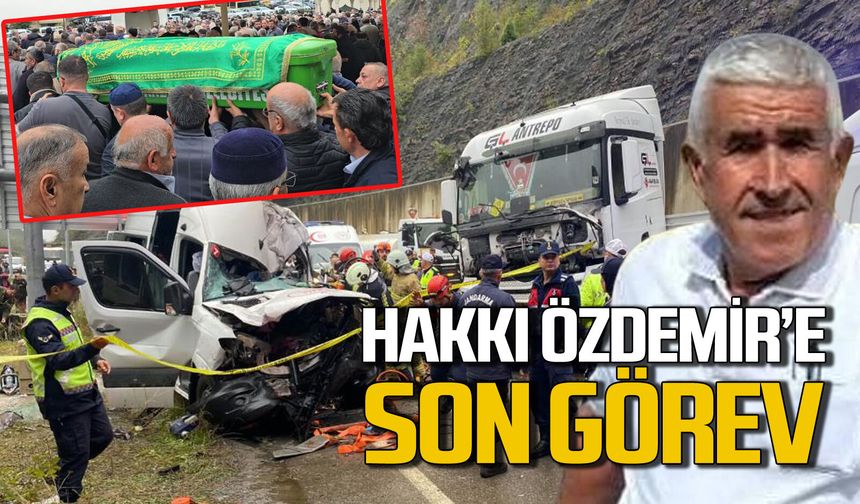 Tırla çarpışan minibüsün sürücüsü Hakkı Özdemir son yolculuğuna uğurlandı