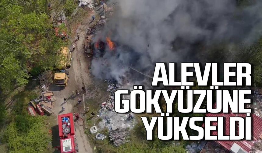 Alevler gökyüzüne yükseldi: Vatandaşlar panik yaşadı, itfaiye müdahale etti