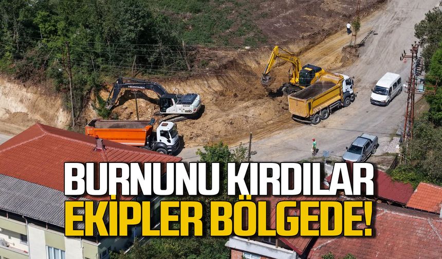 Burunkaya'da ekipler titiz çalışarak temizlik çalışması yapıyor: Burun kırıldı viraj genişledi