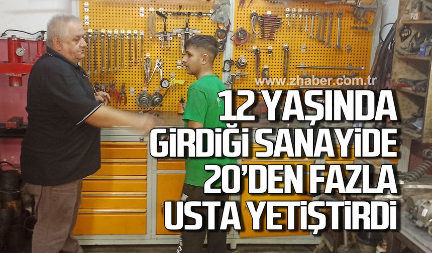 12 yaşında girdiği sanayide 45 yıl devirip 20'den fazla usta yetiştirdi