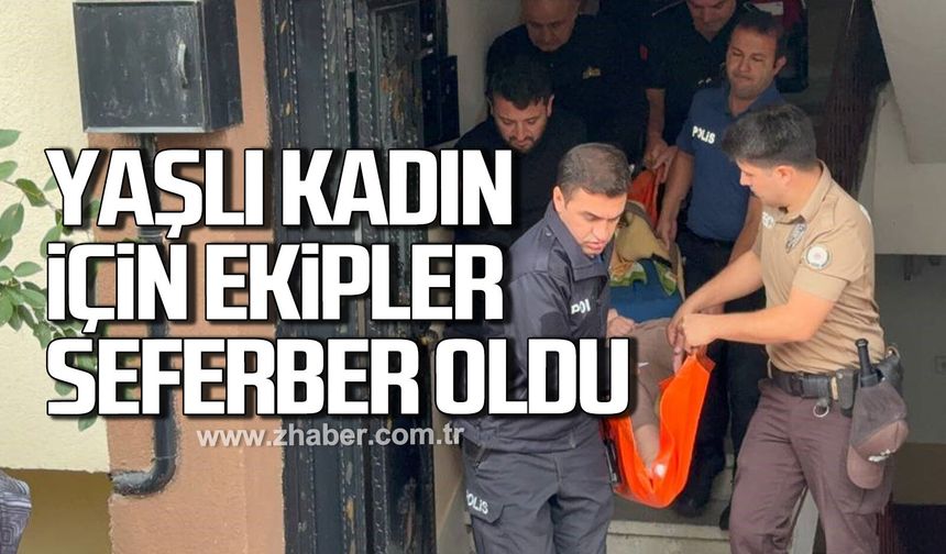 Evde düşen yaşlı kadın itfaiye ekiplerince kurtarıldı
