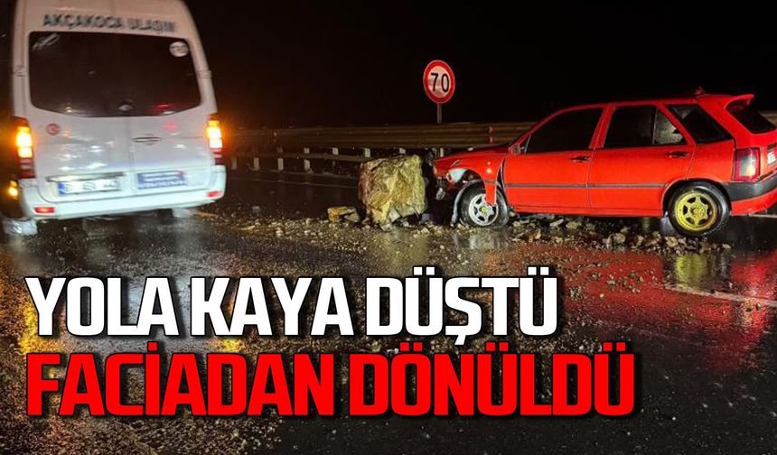 Yola kaya düştü, Faciadan dönüldü