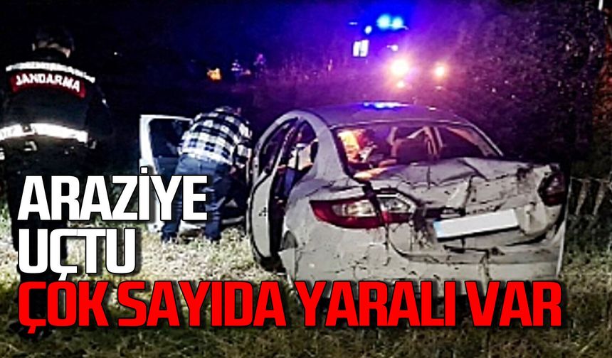 Kontrolden çıkan araç araziye uçtu çok sayıda yaralı var