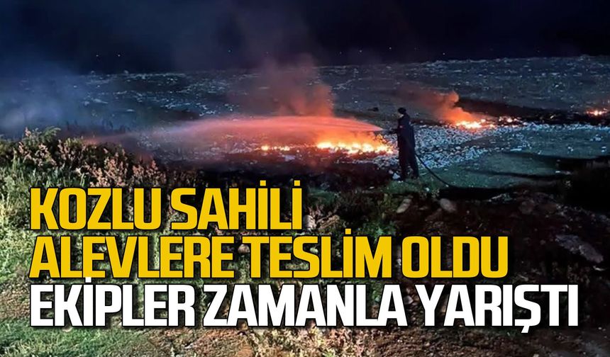 Kozlu Sahili’nde yangın: Ekipler zamanla yarıştı!