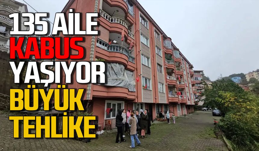 Zonguldak'ta 135 haneli site sakinleri kabus yaşıyor: Apartmanda büyük tehlike