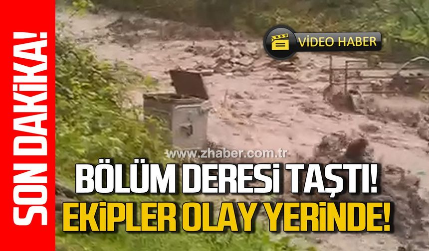 Kilimli Bölüm Deresi taştı! Belediye ekipleri müdahale etti