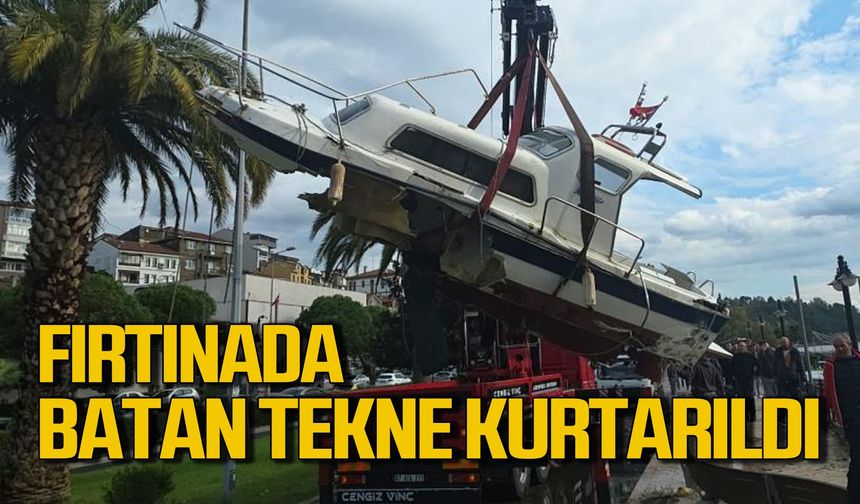 Fırtınada batan tekne kurtarıldı