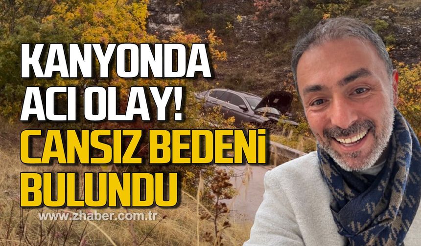 Kaza yapan otomobilin sürücüsünün cansız bedeni kanyonda bulundu