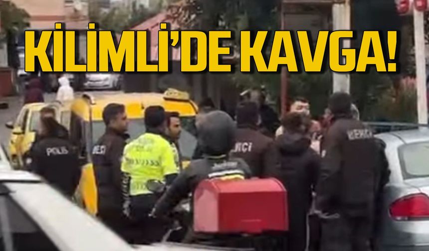 Kilimli'de kavga! Bekçi ve polisler olay yerinde...