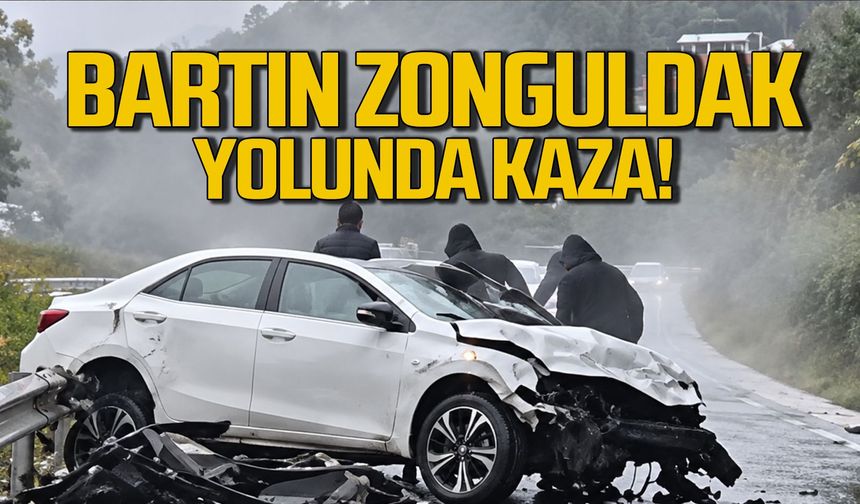 Bartın-Zonguldak yolunda kaza! Otomobil bariyerlere çarptı: 1 yaralı