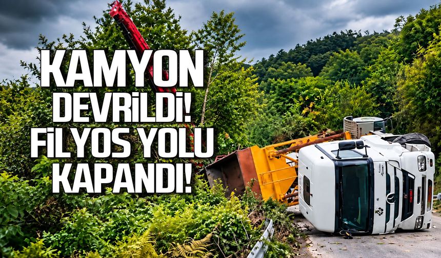 Kamyon devrildi… Filyos yolu kapandı