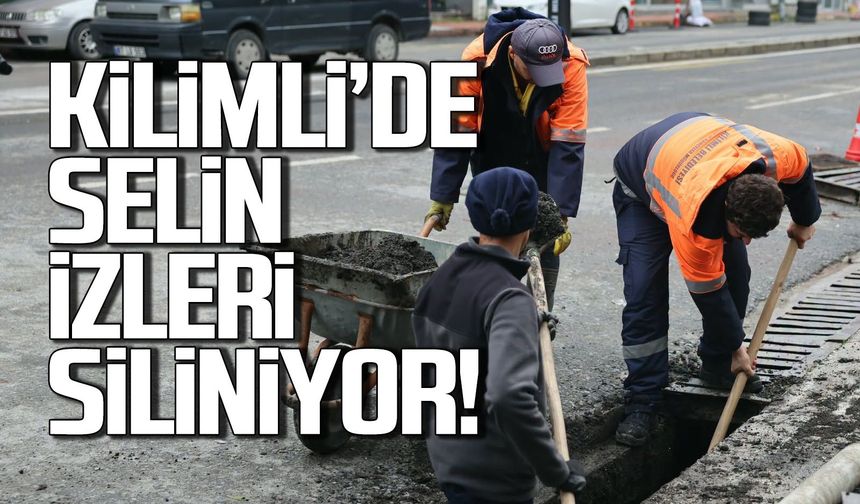 Kilimli Belediyesi Yağış Sonrası Sahada: Ekipler Seferber Oldu