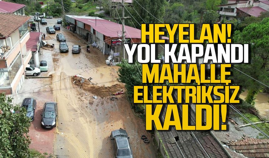 Zonguldak'ta heyelan... Yol kapandı, mahalle elektriksiz kaldı