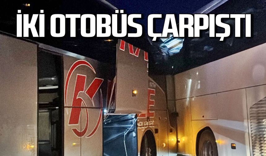 Yolcu otobüsleri çarpıştı korku dolu anlar yaşandı