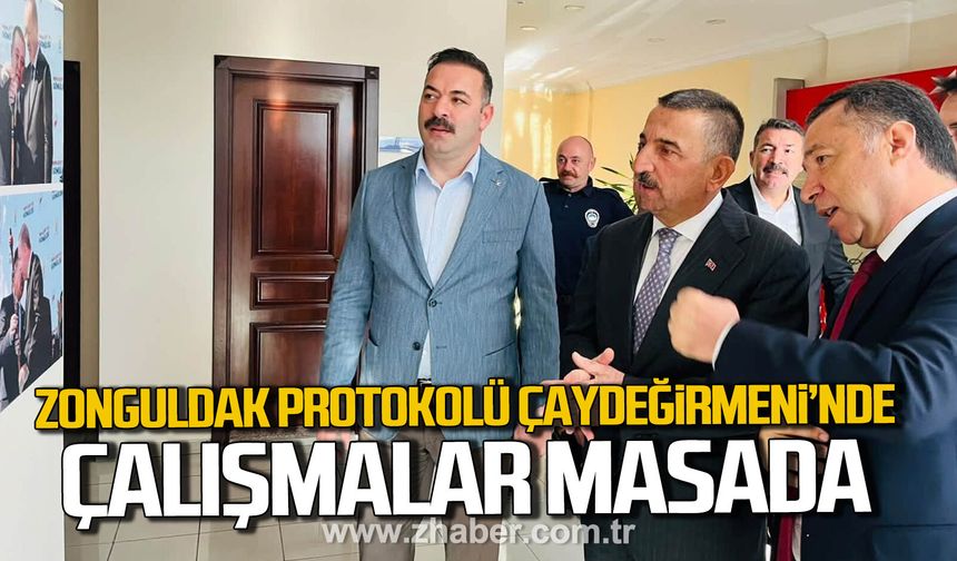 Zonguldak Protokolü Çaydeğirmeni'nde. Çalışmalar masaya yatırıldı.