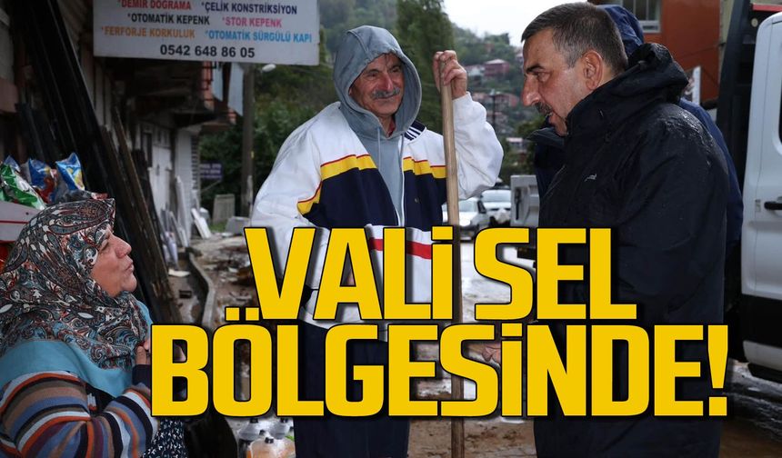 Vali Hacıbektaşoğlu sel bölgesinde