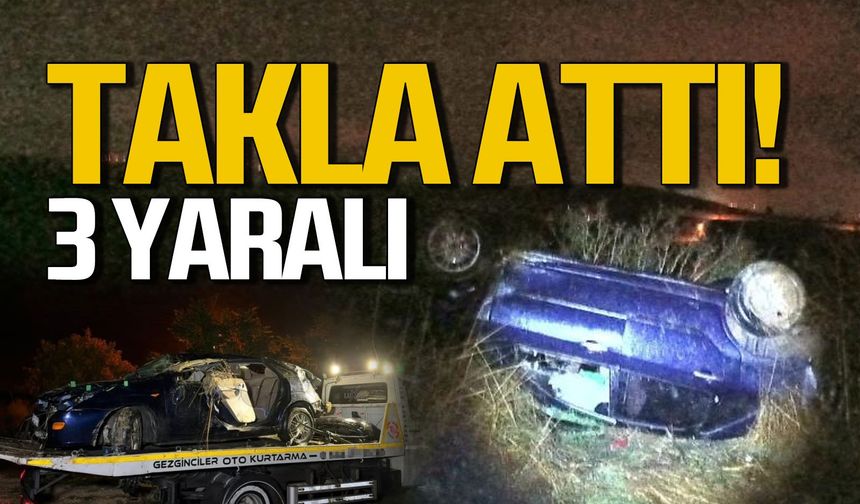 Karabük'te araç takla attı... 3 yaralı