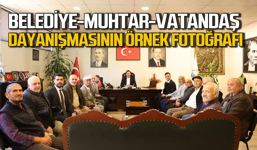 Belediye muhtar vatandaş dayanışmasının örnek fotoğrafı!