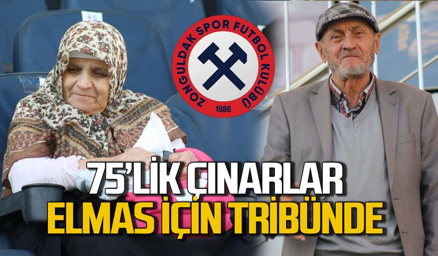 75’lik çınarlar Zonguldakspor için tribünde