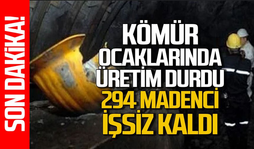 Kömür ocaklarında üretim durdu, 294 madenci işsiz kaldı