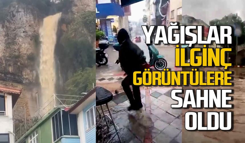 Sağanak yağış ilginç görüntülere sahne oldu: Fareler mazgallardan çıktı