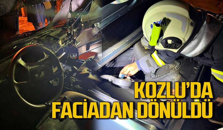 Kozlu’da araç yangını panik yaşattı