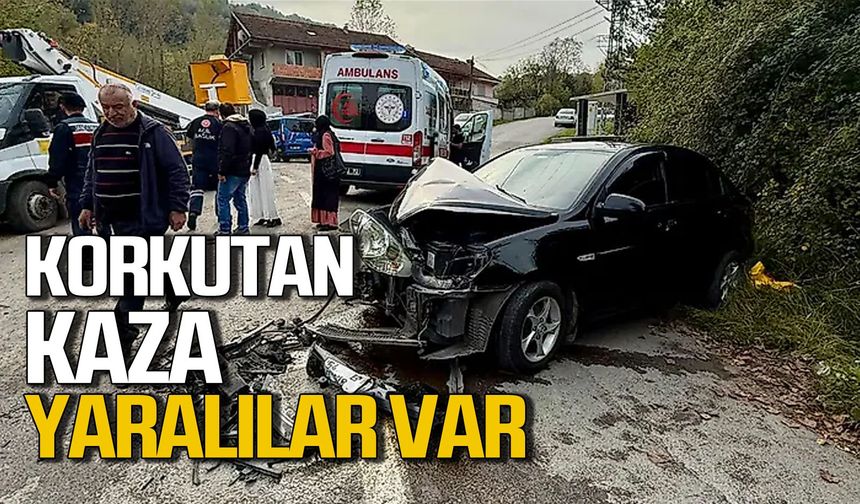 Kamyon ve otomobil çarpıştı: Yaralılar var