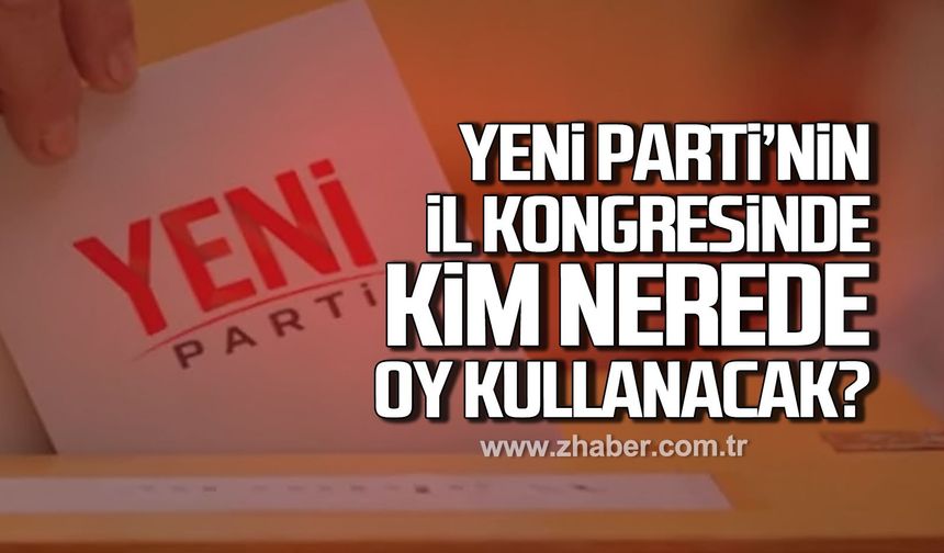Yeni Parti'nin İl Kongresinde Kim Nerede Oy Kullanacak?
