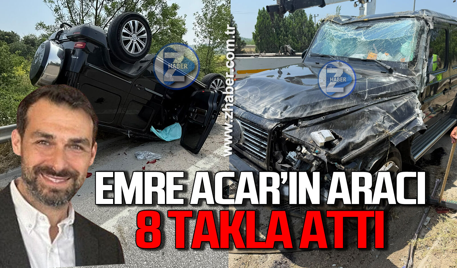 Zonguldak'ın genç işinsanı Emre Acar trafik kazası geçirdi: Aracı 8 takla attı