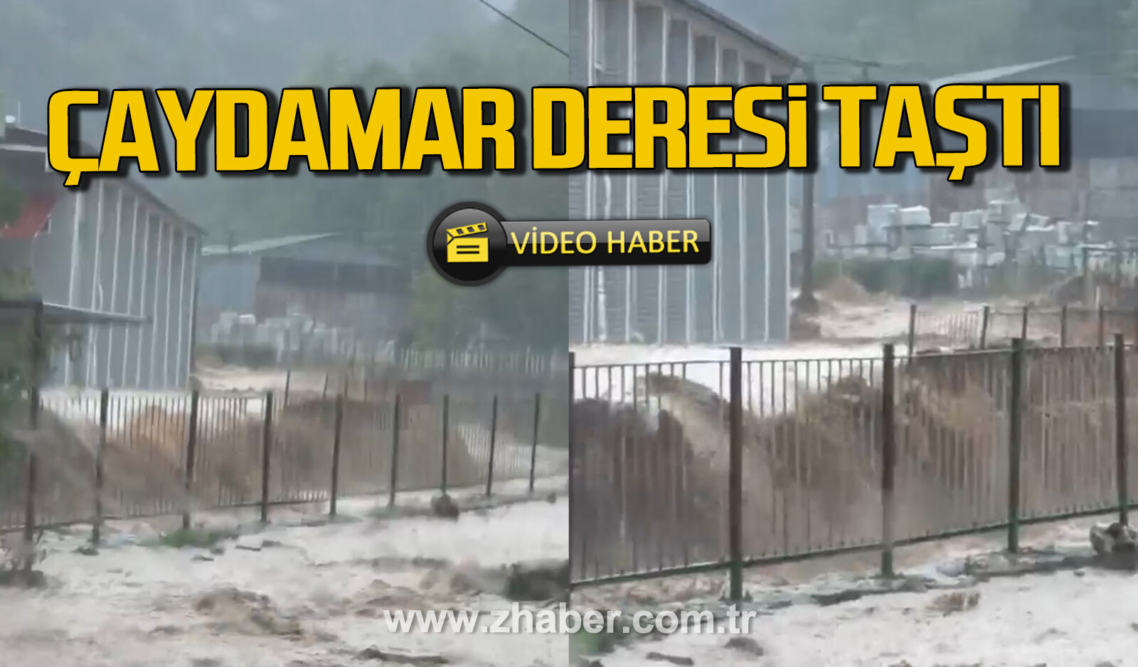 Zonguldak’ta Çaydamar deresi taştı.