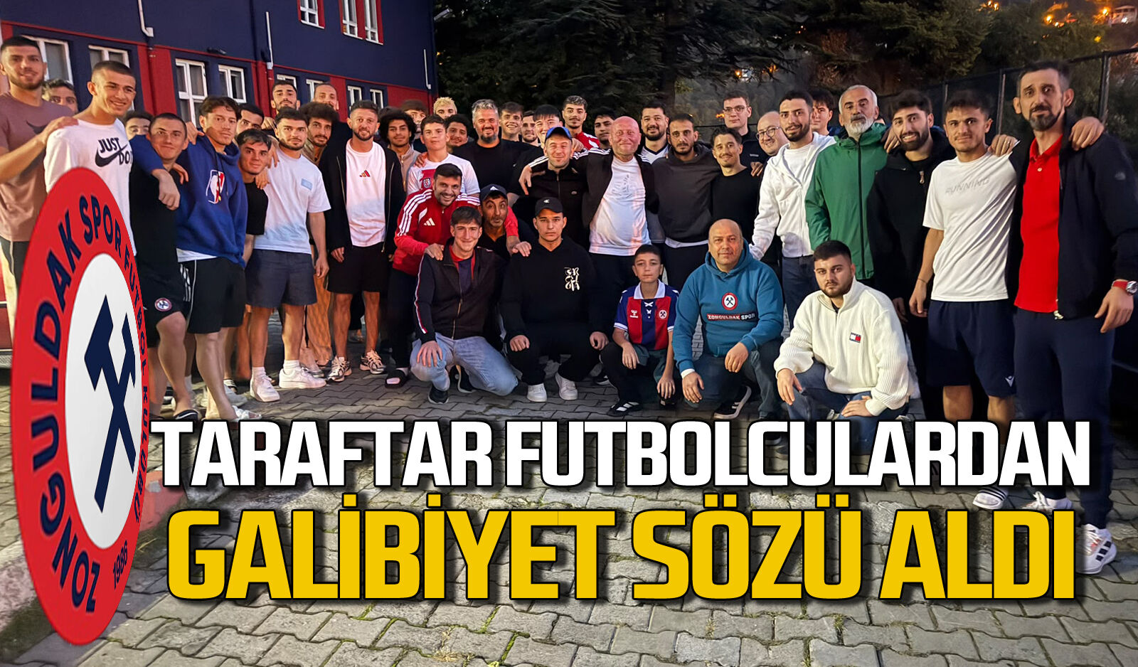Zonguldakspor taraftarı futbolculardan galibiyet sözü aldı