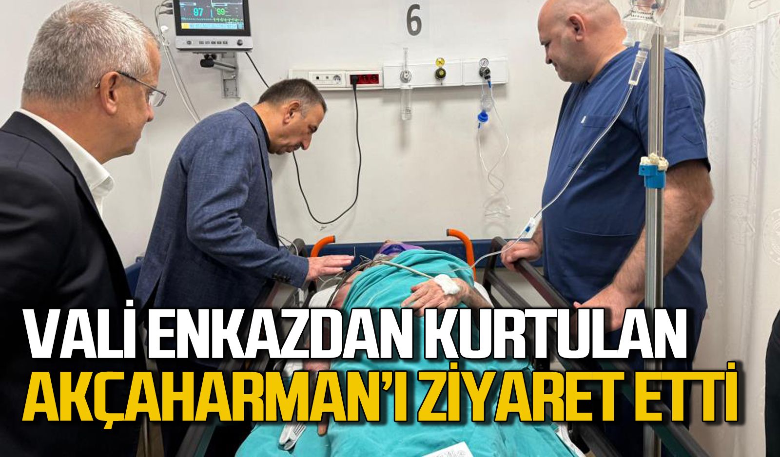 Vali Hacıbektaşoğlu enkazdan çıkarılan yaralıyı hastanede ziyaret etti